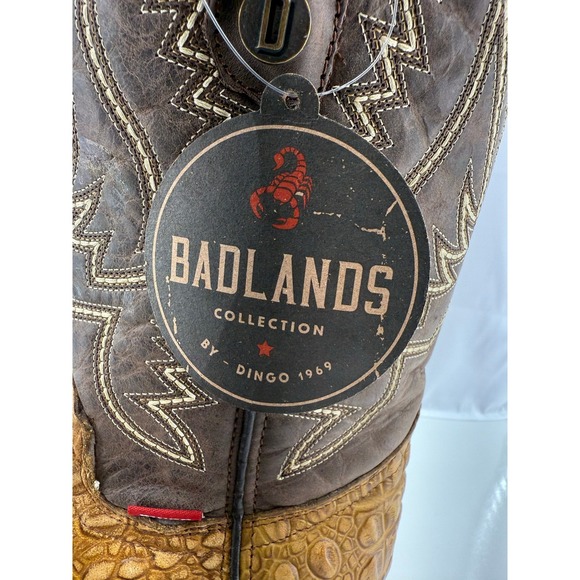 Dingo Death Valley Crocodile‎ Mens Size 9.5D Brown Western Boots Badlands DI608 main image 10